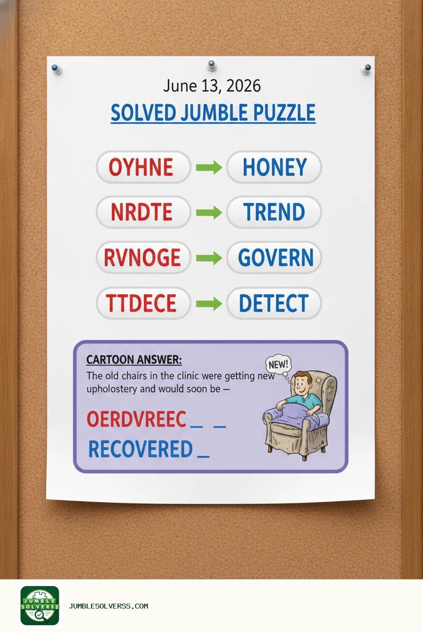 Solved Jumble puzzle for June 13, 2026