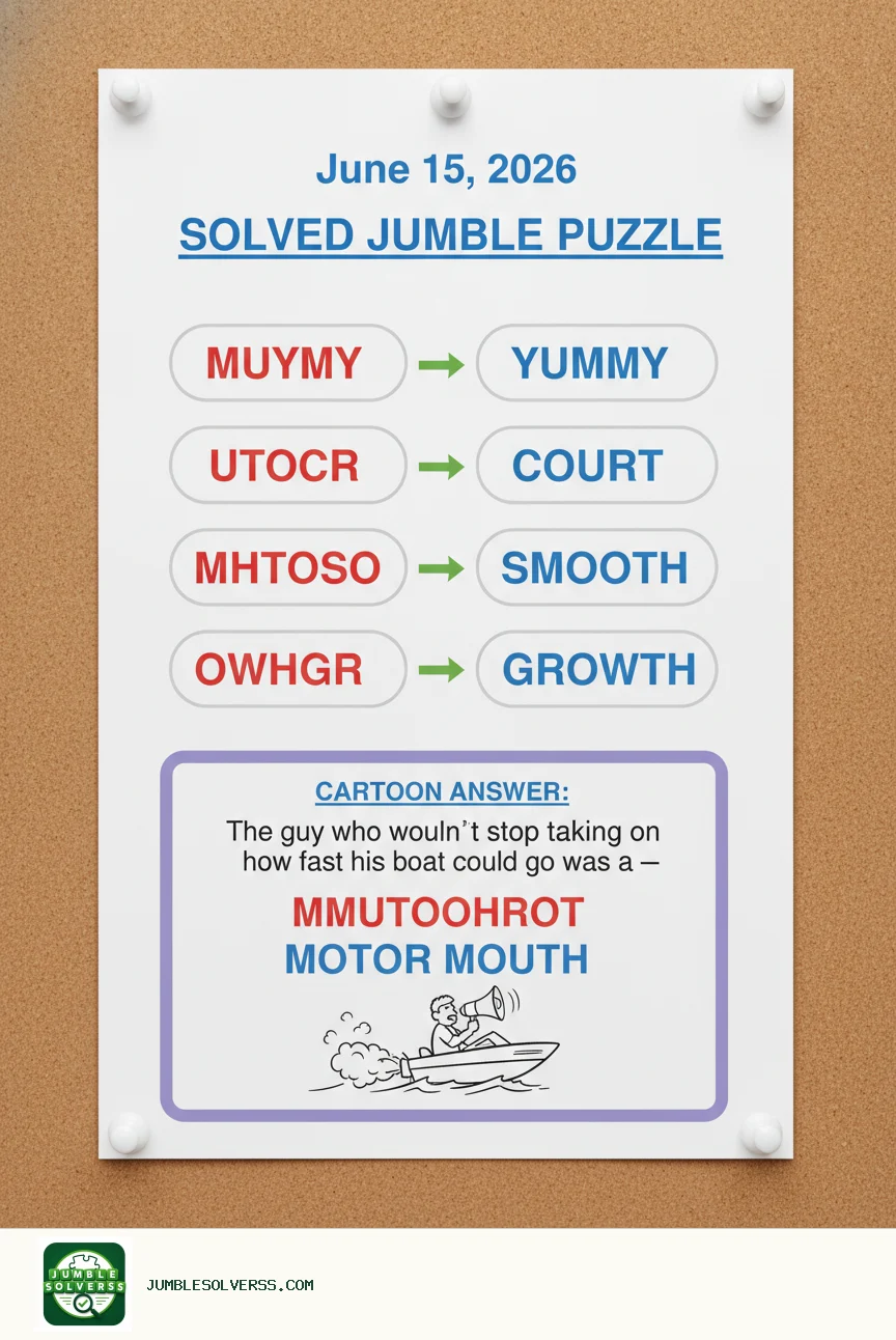 Solved Jumble puzzle for June 15, 2026