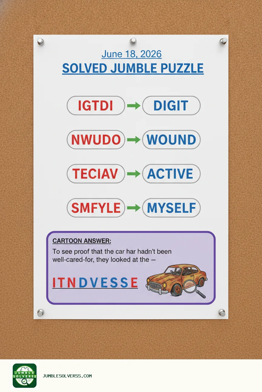 Solved Jumble puzzle for June 18, 2026