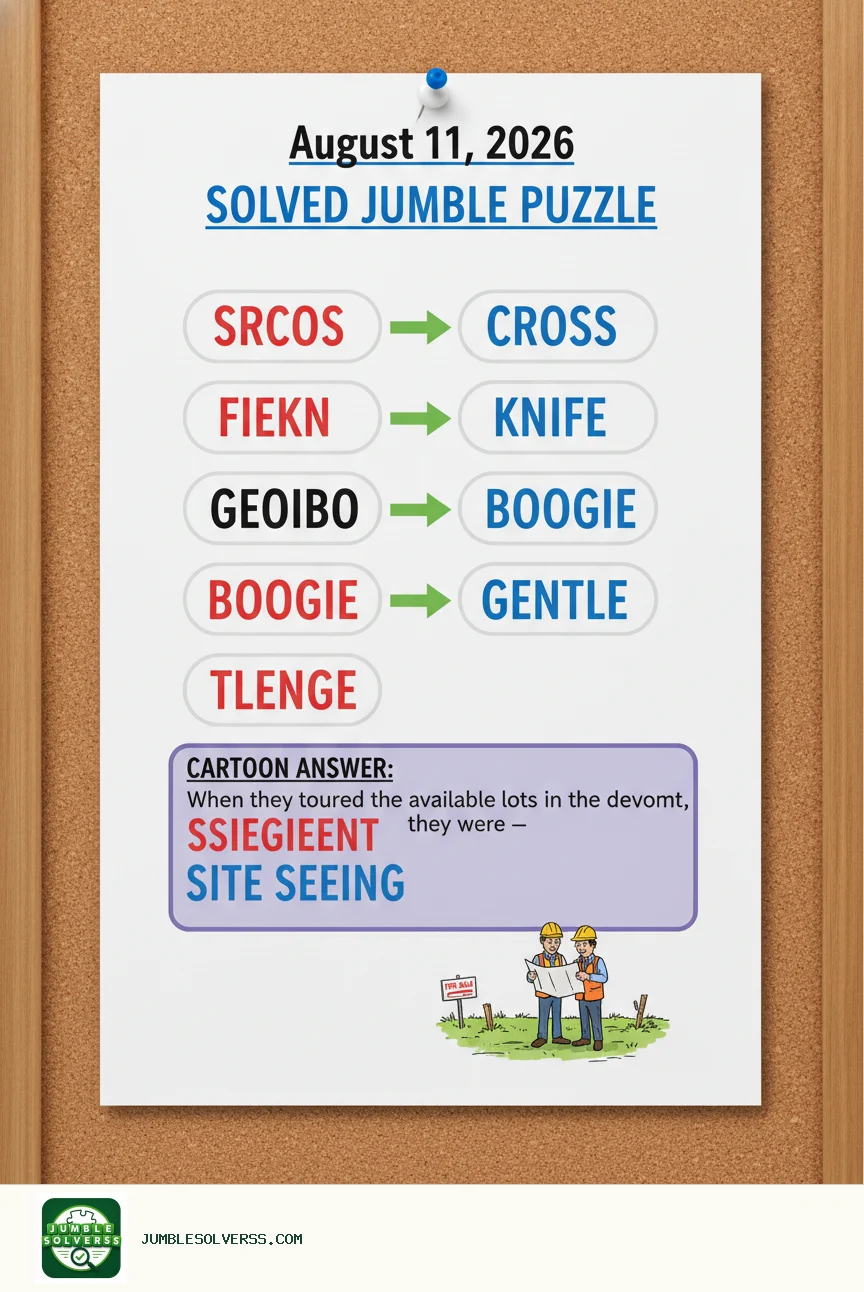 Solved Jumble puzzle for August 11, 2026