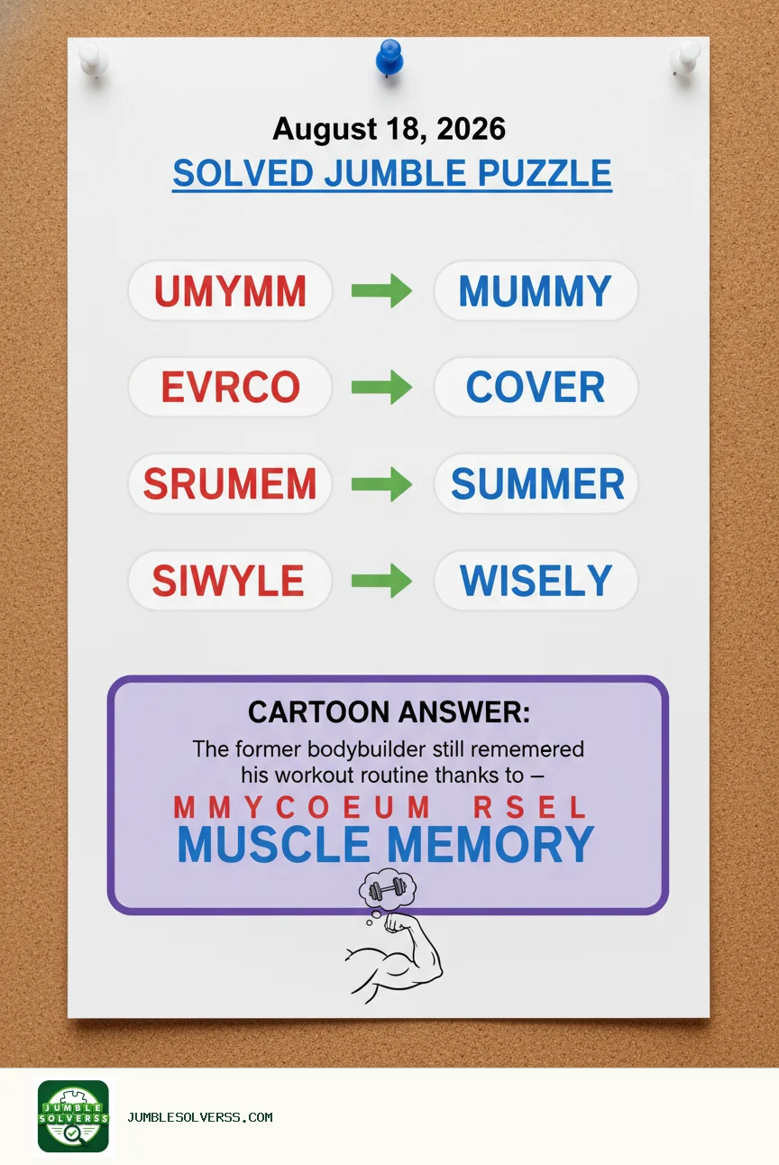 Solved Jumble puzzle for August 18, 2026