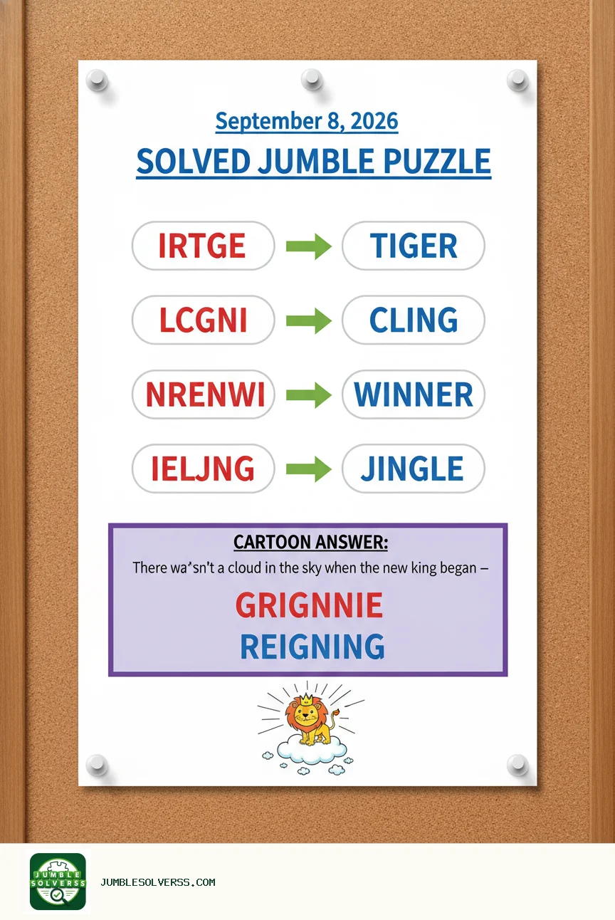 Solved Jumble puzzle for September 8, 2026