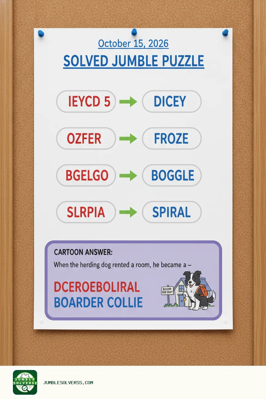 Solved Jumble puzzle for October 15, 2026